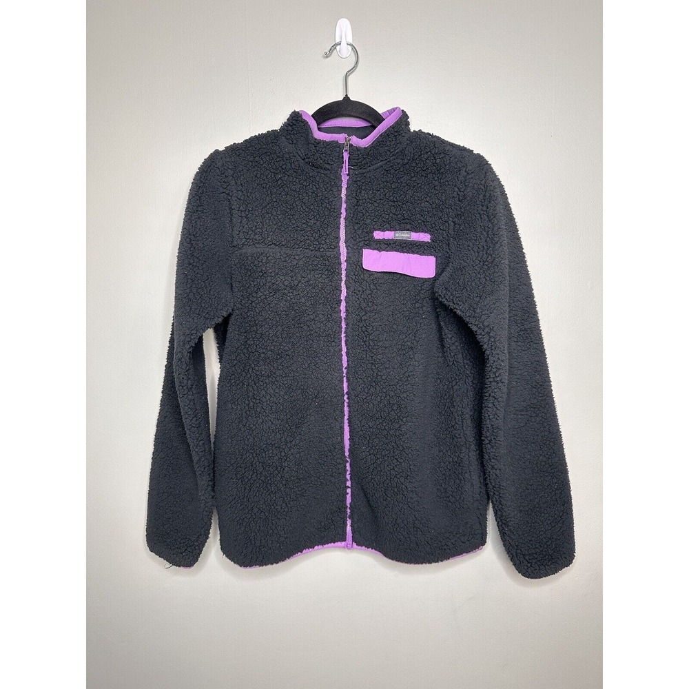 Columbia Junior Youth Sherpa Fleece Lined Zip-up Jacket Sweatshirt Size XL 18/20